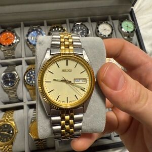 Seiko  Vintage Gold and Silver Watch with Cream Dial